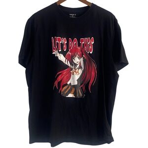 Forever 21‎ Men's Anime T-Shirt Sz XXL Black Graphic Print Japanese Art